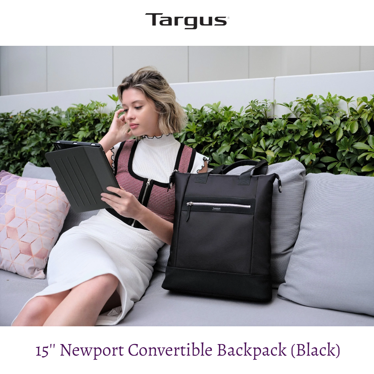 15 Newport Convertible Backpack Black